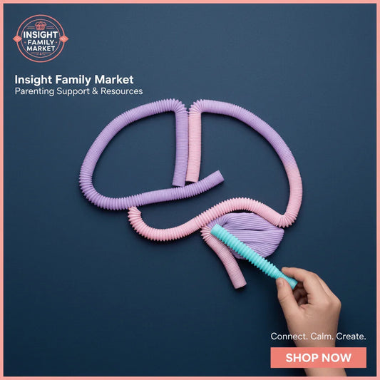Hand creating a brain shape with pastel sensory tubes, sensory calming tools for neurodiversity