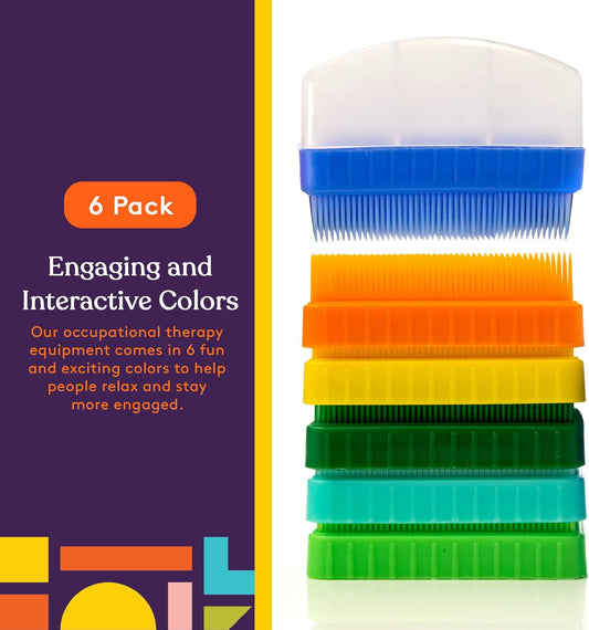 Special Supplies Therapy Brushes Colorful 6 - Pack + Removable Handle, Calming Occupational and Sensory Tools with Deep Pressure Massage, Soft Bristles, Stimulates and Calms Kids or Adults, Latex - Free - Insight Family Market