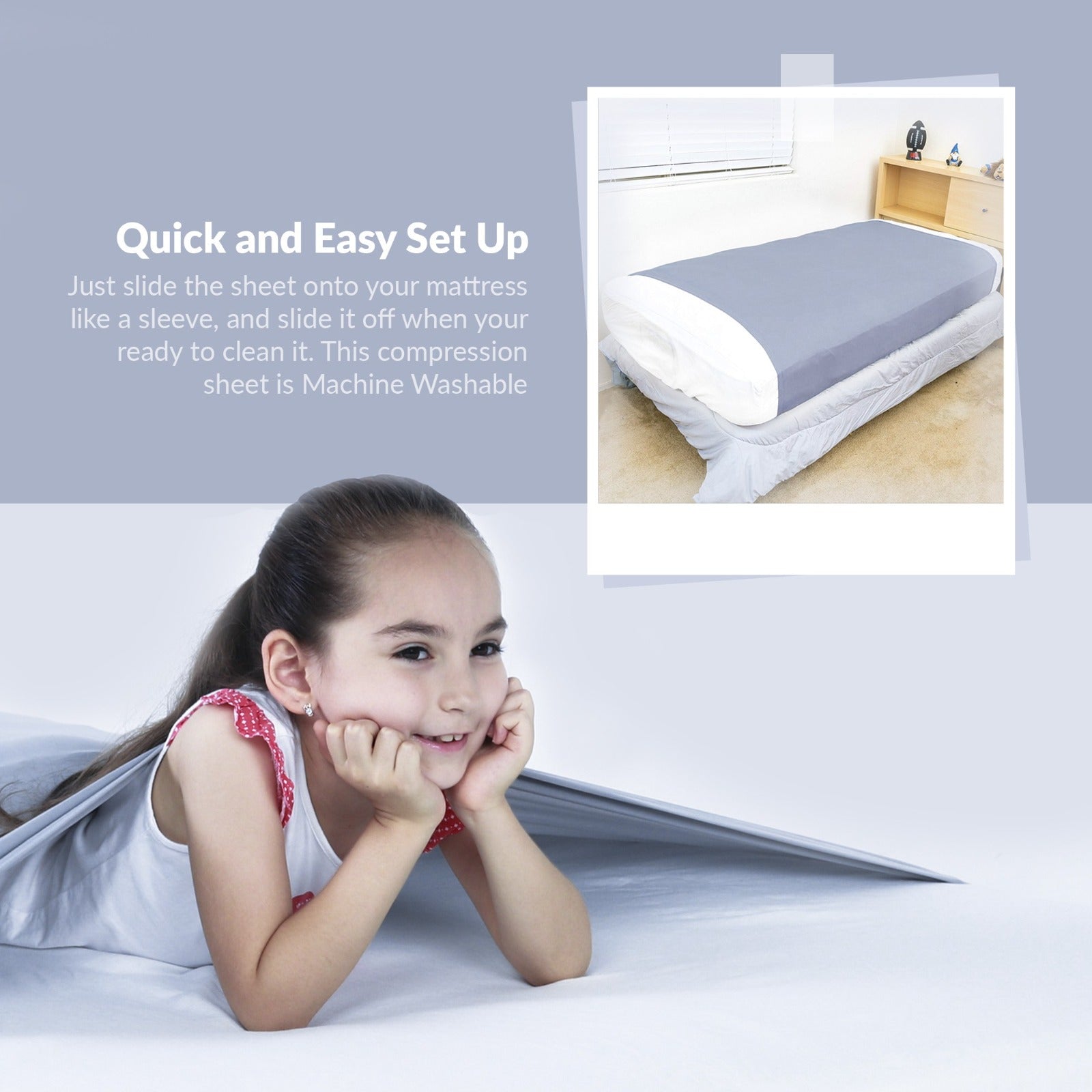Sensory Bed Sheet for Kids Compression Alternative to Weighted Blankets - Gray - Insight Family Market