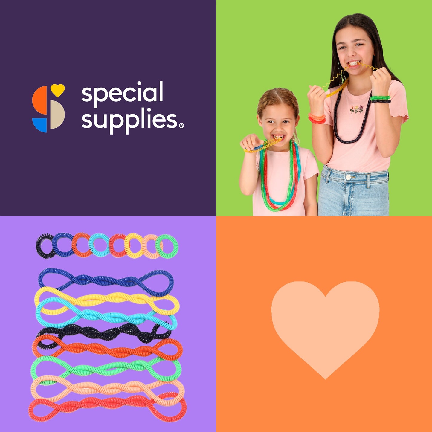 Special Supplies Chewy Jewelry Sensory Necklaces and Bracelets, 16 Pack, Soft and Flexible Silicone, Interactive Stress and Anxiety Relief for Kids, Supports ADD, ADHD, Autism