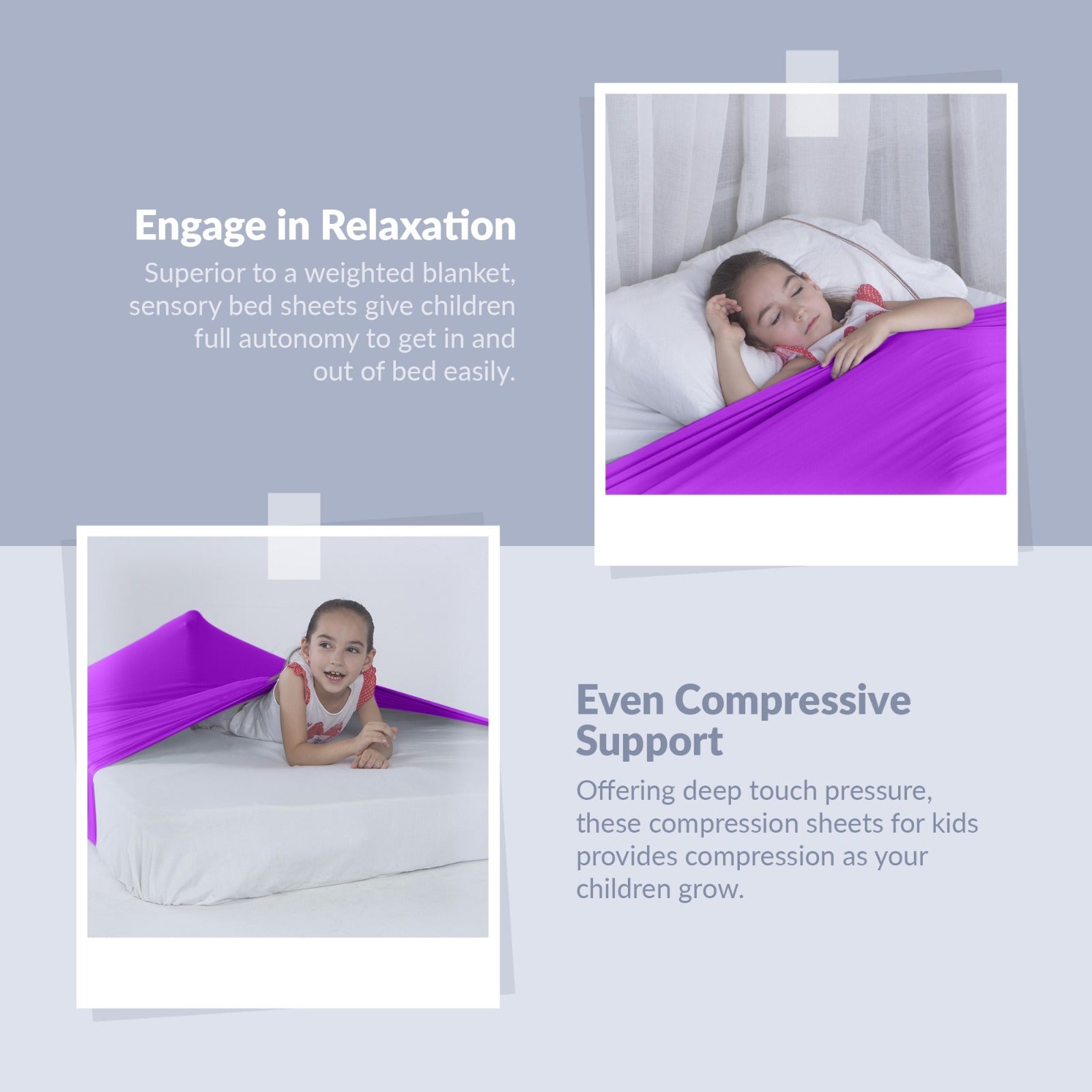 Sensory Bed Sheet for Kids Compression Alternative to Weighted Blankets - Purple - Insight Family Market