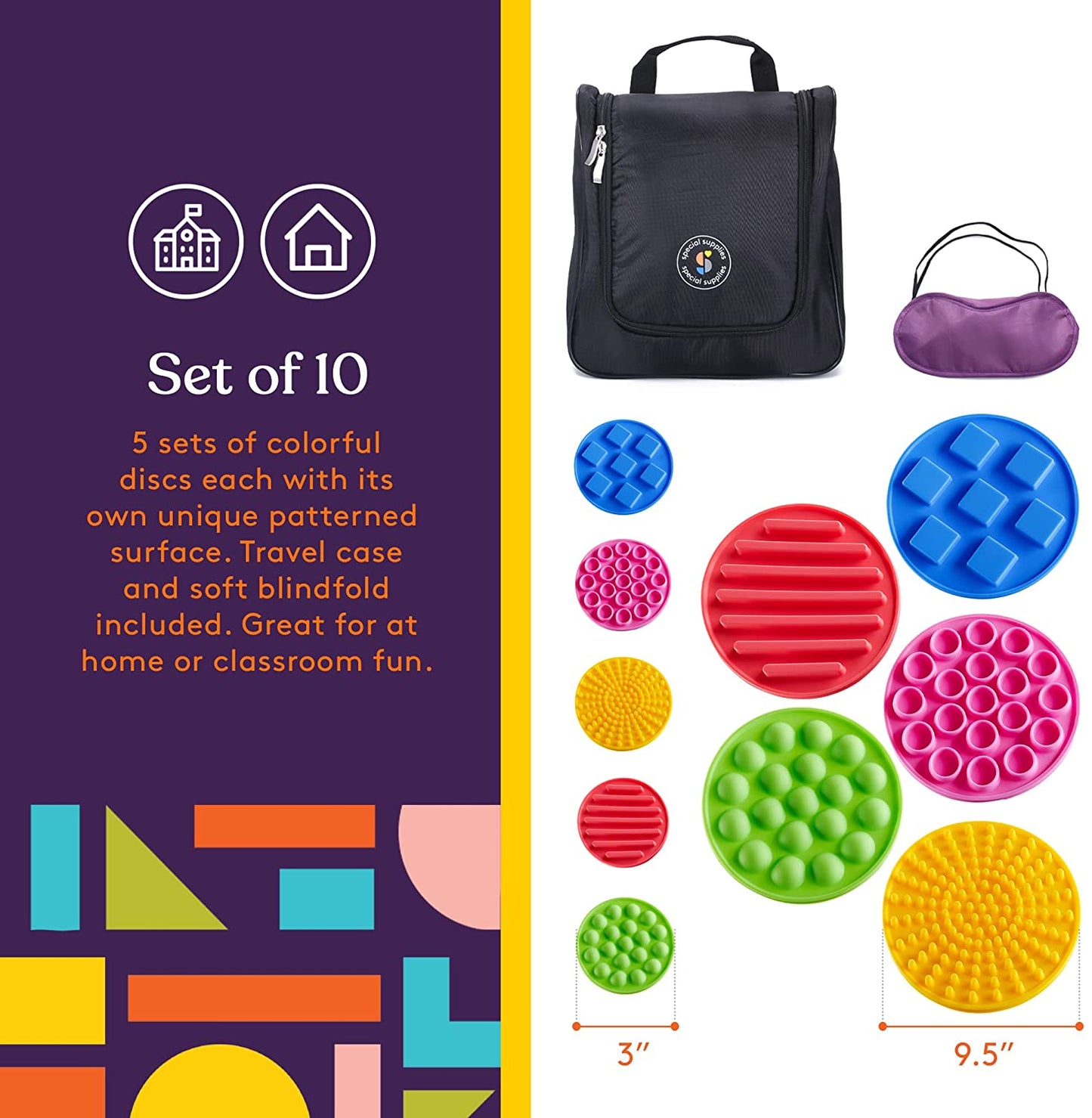 Sensory Discs Matching Game - 10 Pack - Eye Mask Included