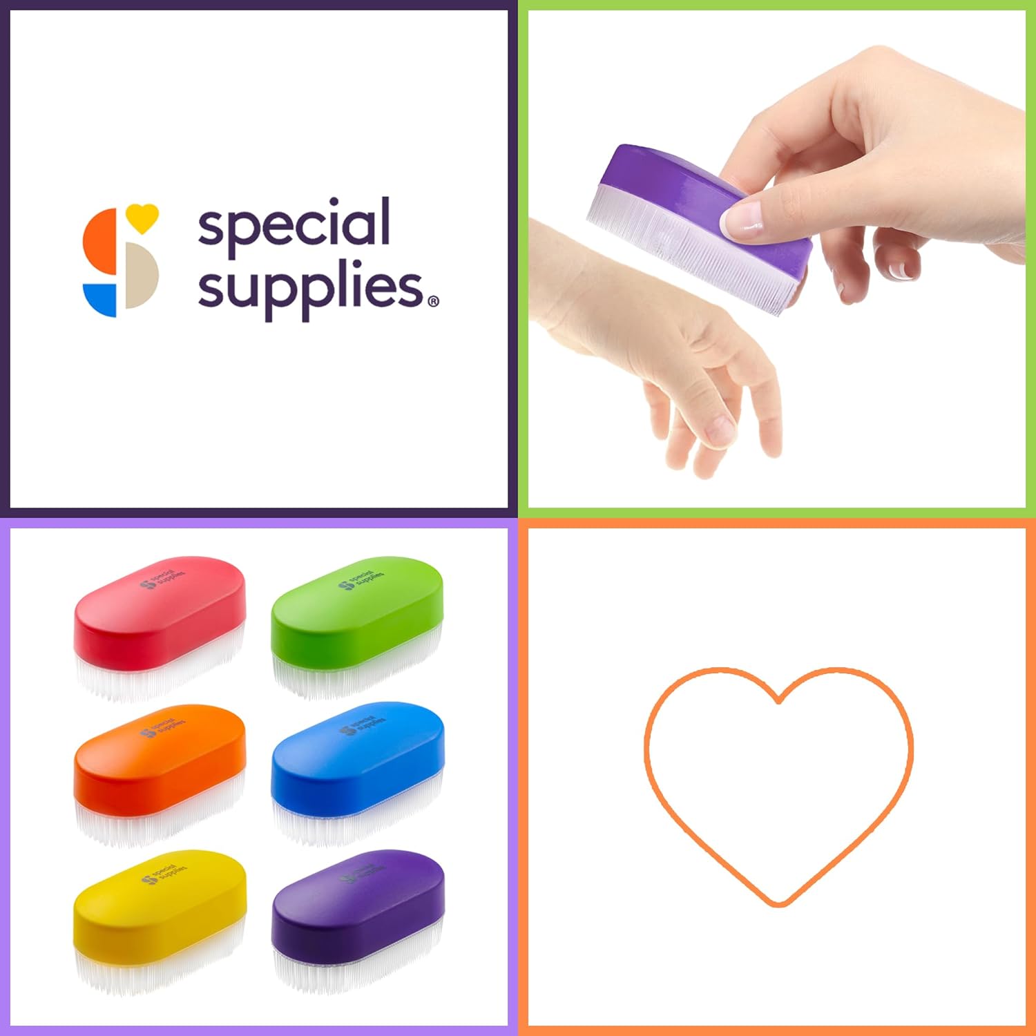 Sensory Brush Therapressure Therapy Brush for Occupational and Sensory Brushing, 6 Pack, Stimulating and Calming Tools for Kids and Adults, Soft Flexible Bristles, Latex Free - Insight Family Market