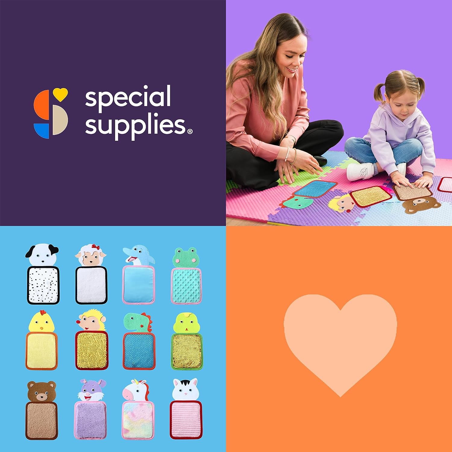 Special Supplies Sensory Zoo Animal Mats, 10 Sets, Tactile Stimulation for Kids, Supports Autistic and Processing Challenges, Calming and Stimulating Early Learning Play - Insight Family Market