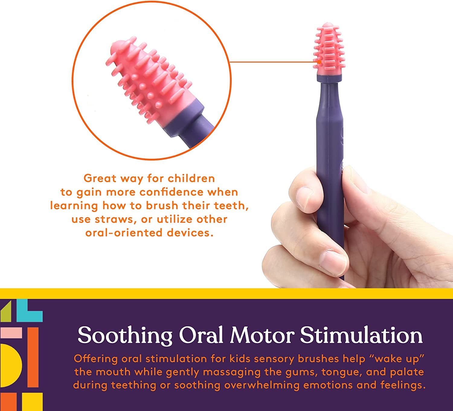 Sensory Mouth Brushes and Oral Stimulation Tools for Kids and Adults, 6 Pack, with Soft Textured Heads, Travel Case Included - Insight Family Market