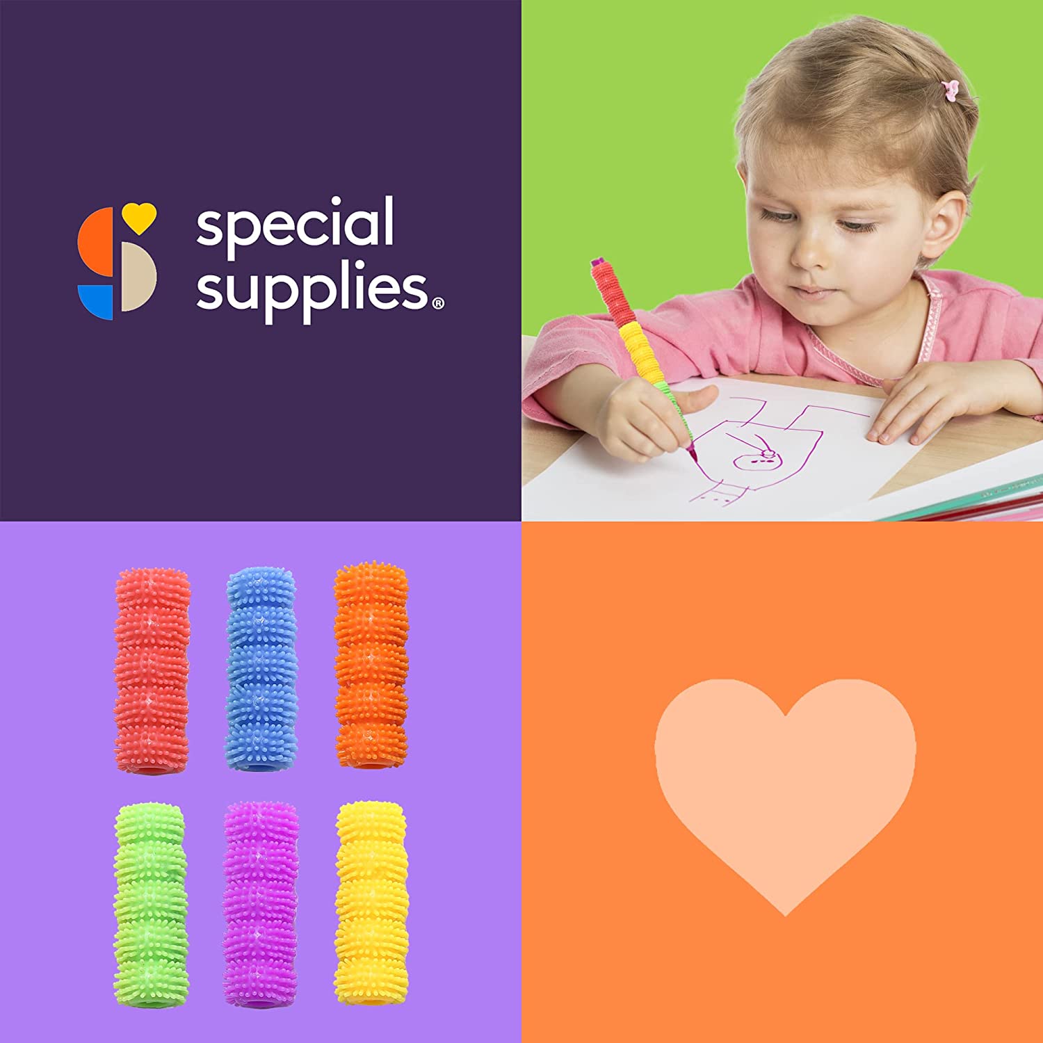 Spiky Pencil Grips for Kids and Adults - 50 Pack - Insight Family Market