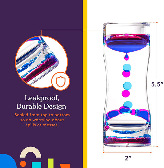 Special Supplies Liquid Motion Bubbler Toy (1 - Pack) Colorful Hourglass Timer with Droplet Movement, Bedroom, Kitchen, Bathroom Sensory Play, Cool Home or Desk Decor (Purple) - Insight Family Market