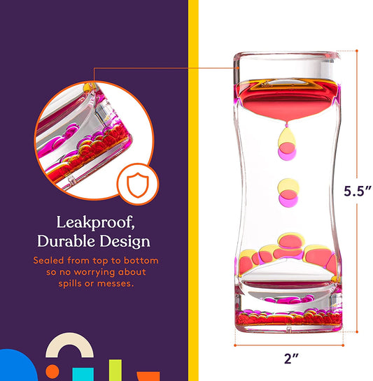 Special Supplies Liquid Motion Bubbler Toy (1 - Pack) Colorful Hourglass Timer with Droplet Movement, Bedroom, Kitchen, Bathroom Sensory Play, Cool Home or Desk Decor (Pink) - Insight Family Market