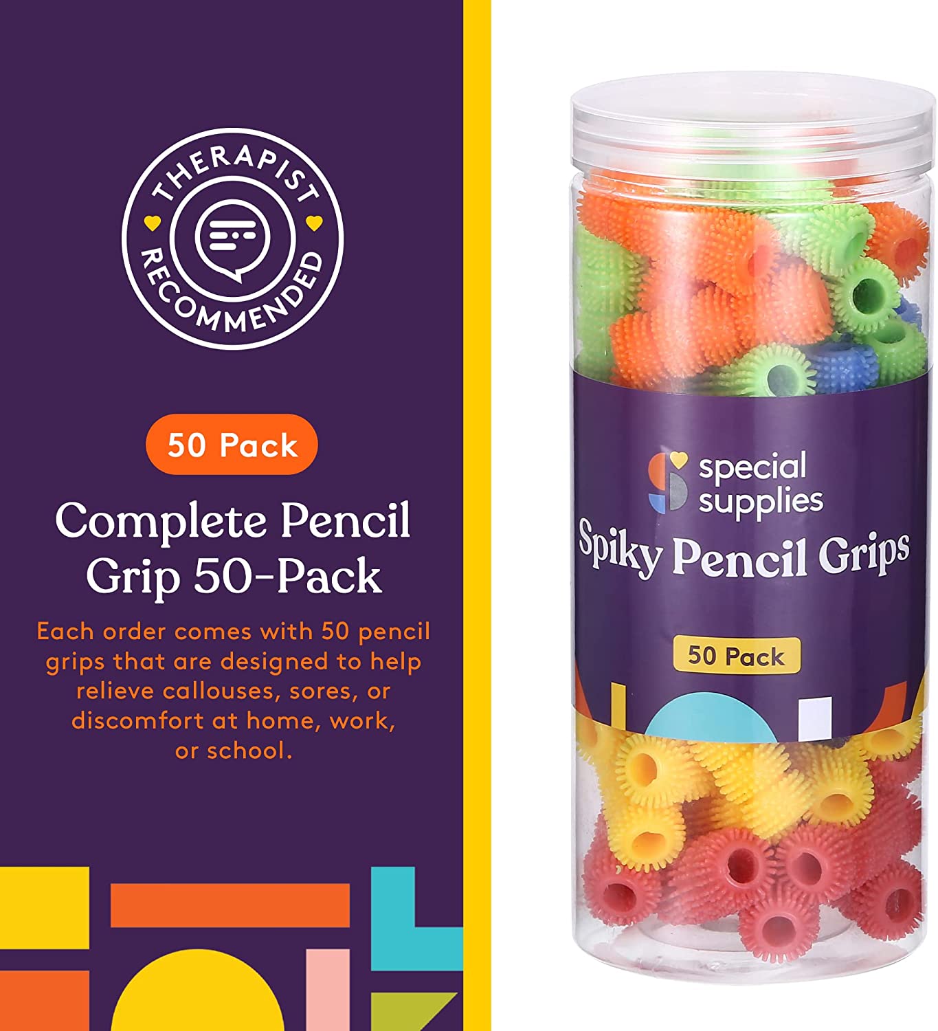 Spiky Pencil Grips for Kids and Adults - 50 Pack - Insight Family Market