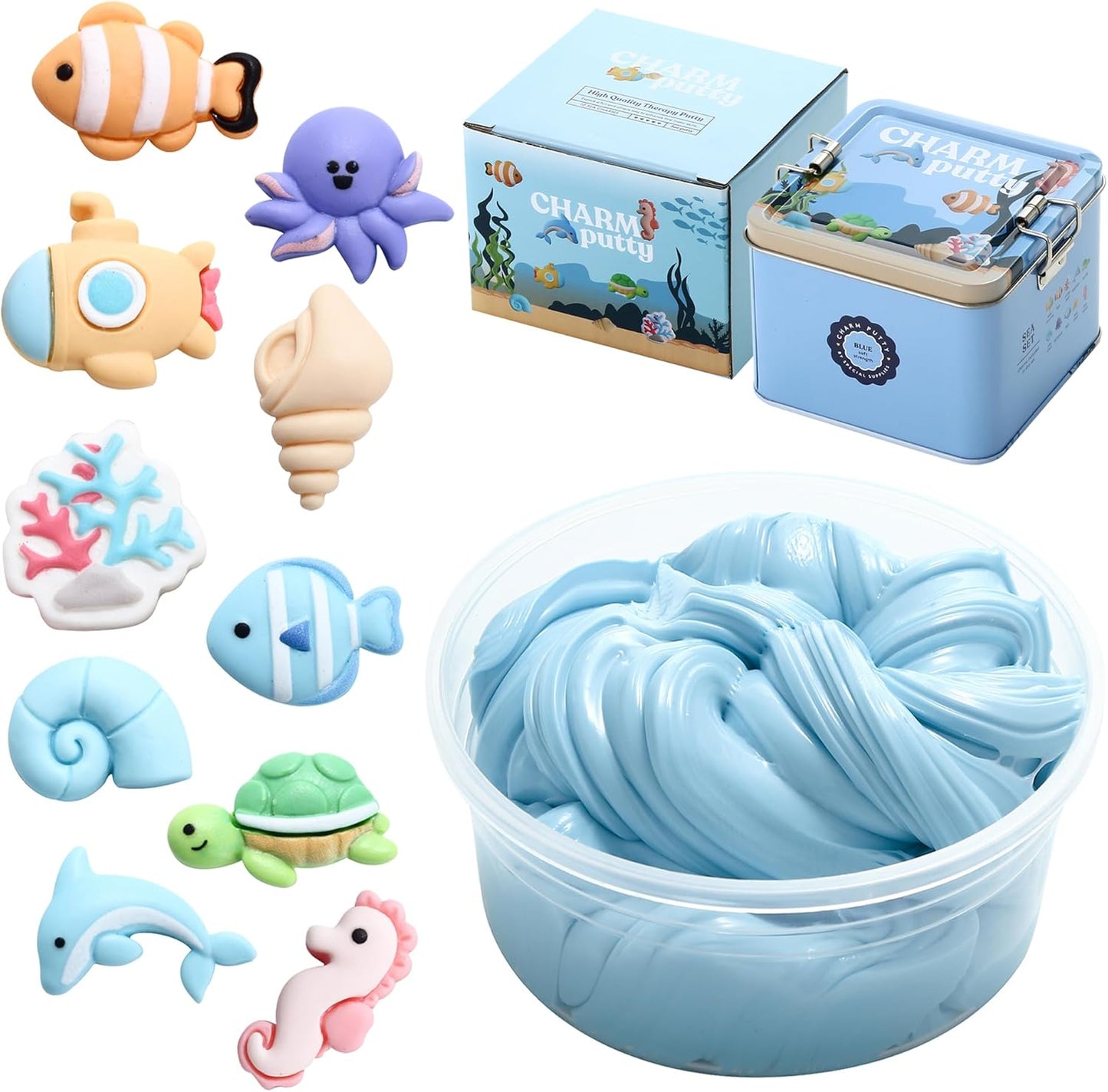 Therapy Putty with 10 Charms – (Sea Set) Soft Strength