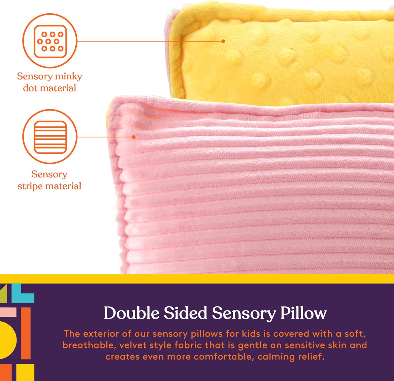 Sensory Vibrating Pillow - Pink & Yellow - Insight Family Market