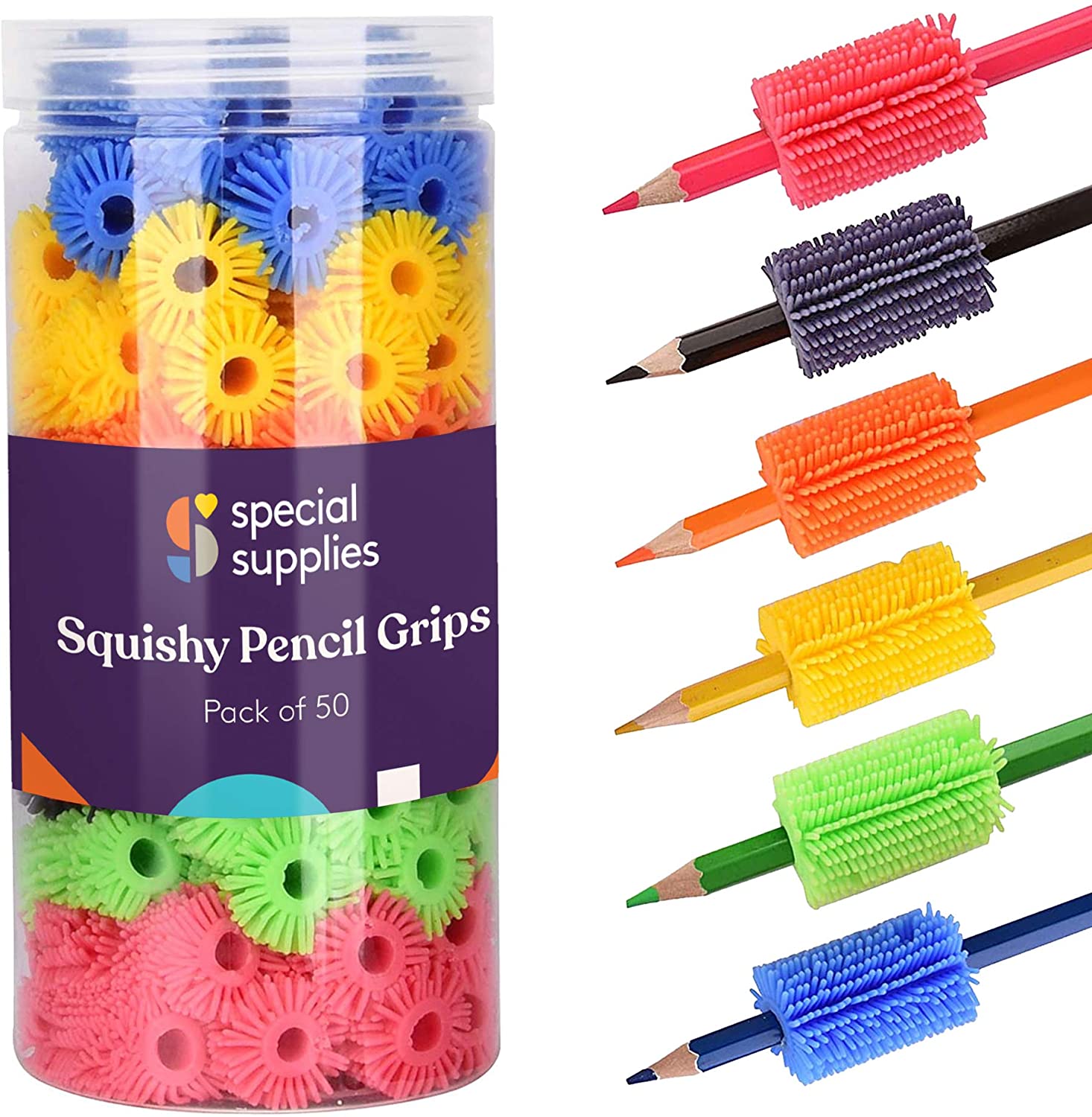 Squishy Pencil Grips for Kids and Adults - Pack of 50 - Insight Family Market