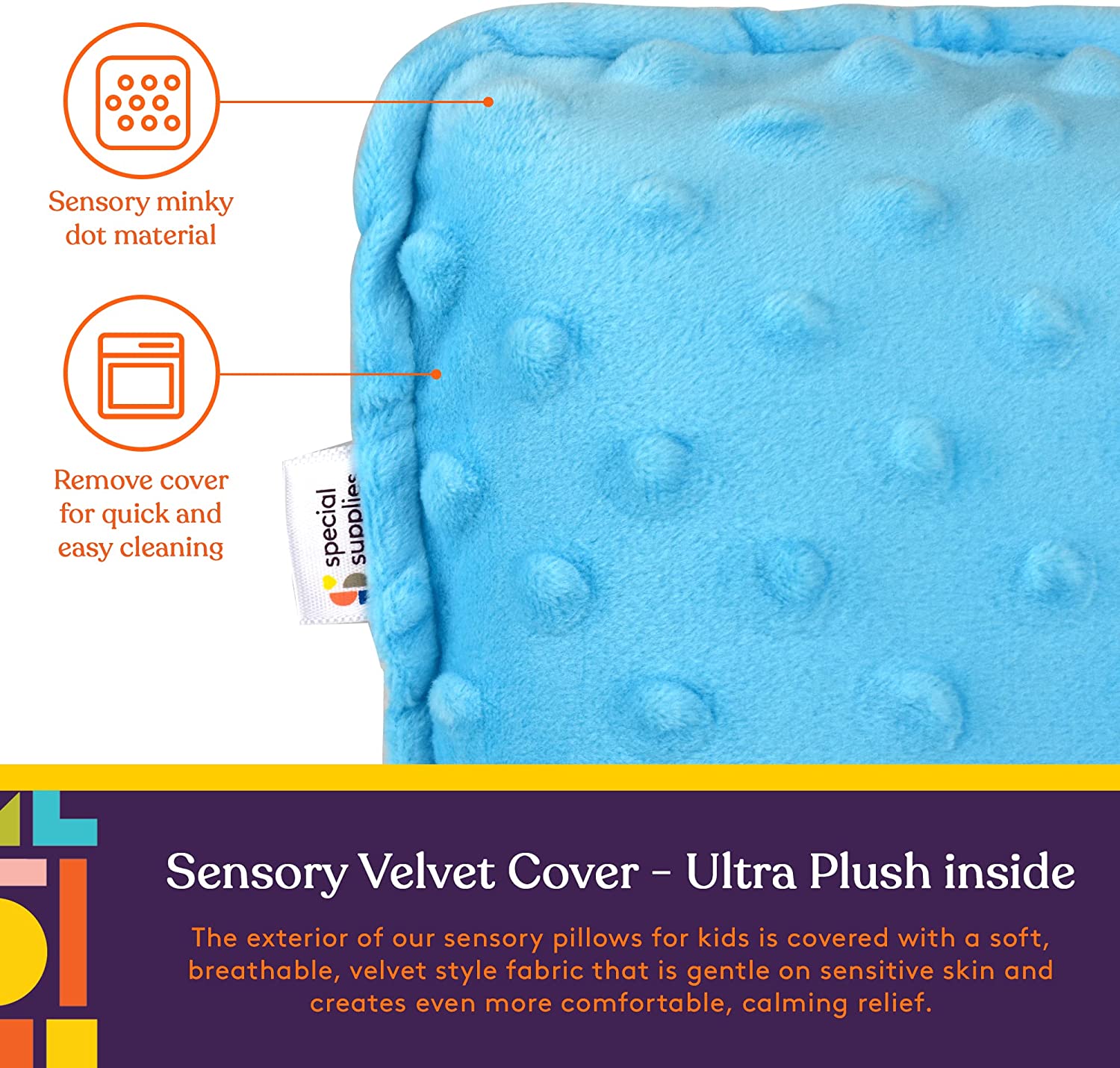 Sensory Vibrating Pillow – Pressure - Activated Calming Support for Kids & Adults, 12” Plush with Textured Bumps, 3 Vibration Modes, Music & Voice Recording (Blue) - Insight Family Market