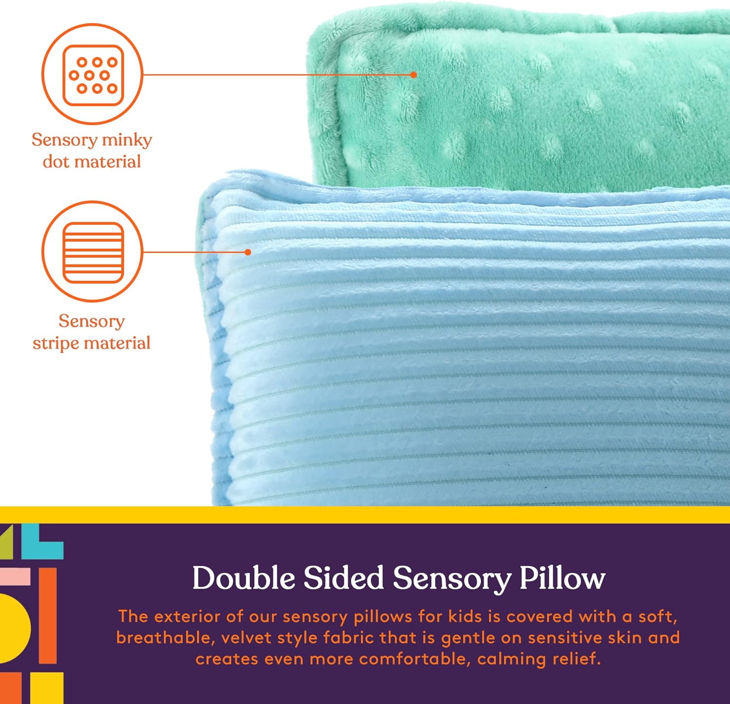 Sensory Vibrating Pillow - Blue & Green - Insight Family Market