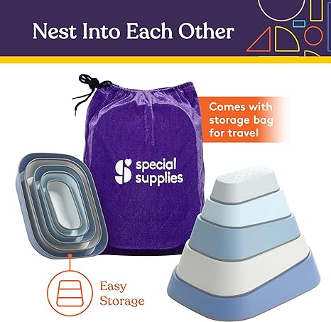 Stepping Stones for Kids Indoor and Outdoor Balance Blocks5 Set Promote Coordination, Balance Strength Child Safe Rubber, Non - Slip Edging - Insight Family Market