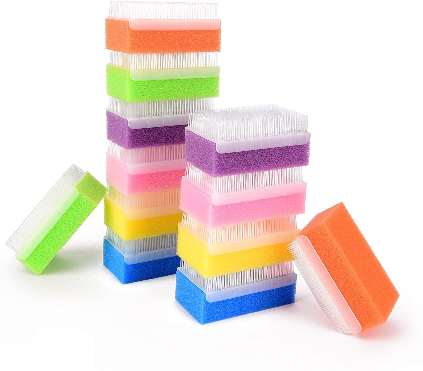Special Supplies Baby Bath Sponges Soft Foam Sensory Scrubber with Cradle Cap Bristle Brush - Body, Hair, and Scalp Cleaning - Gentle on Infant, Toddler Sensitive Skin - Great Sensory Feel