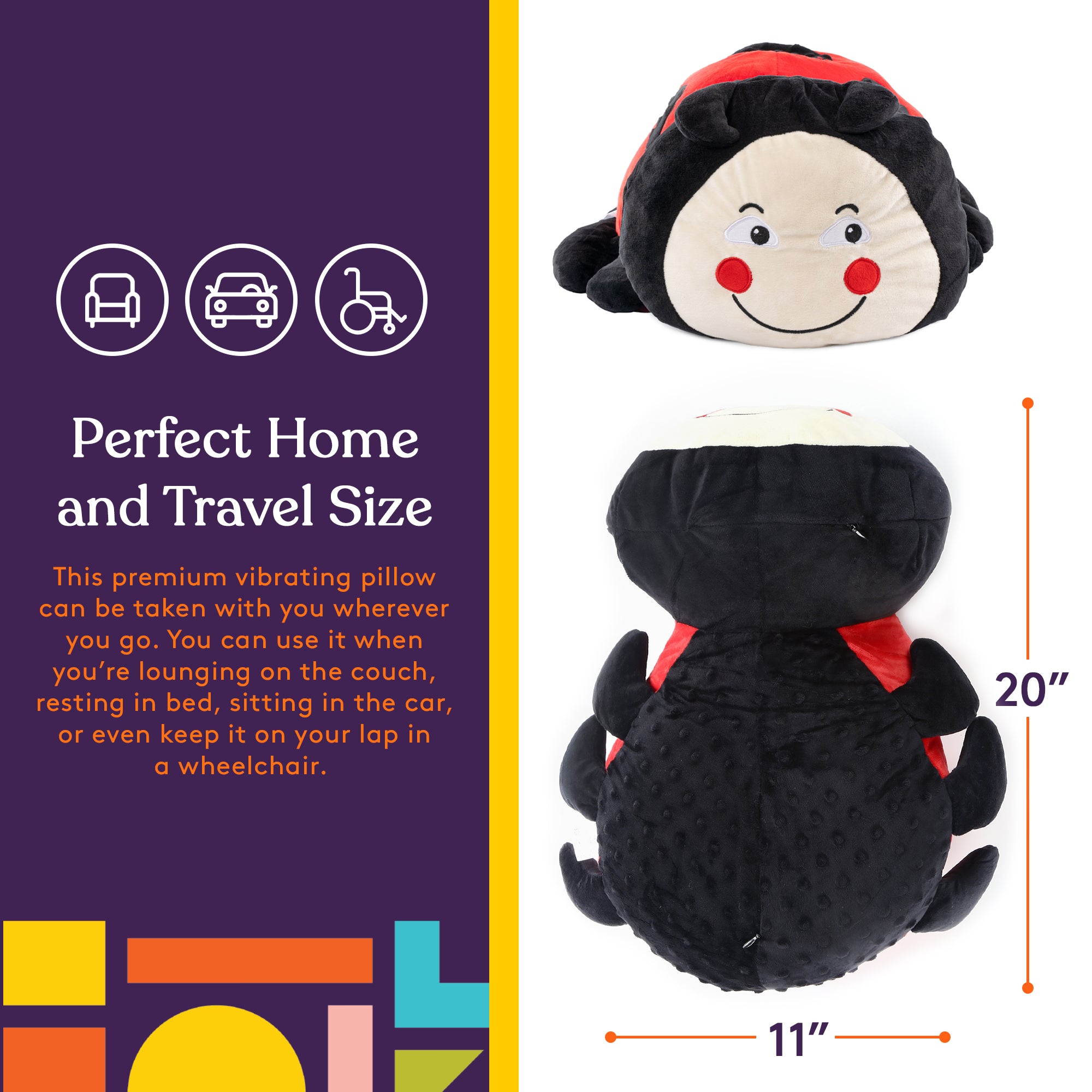Sensory Vibrating Pillow - Ladybug - Insight Family Market