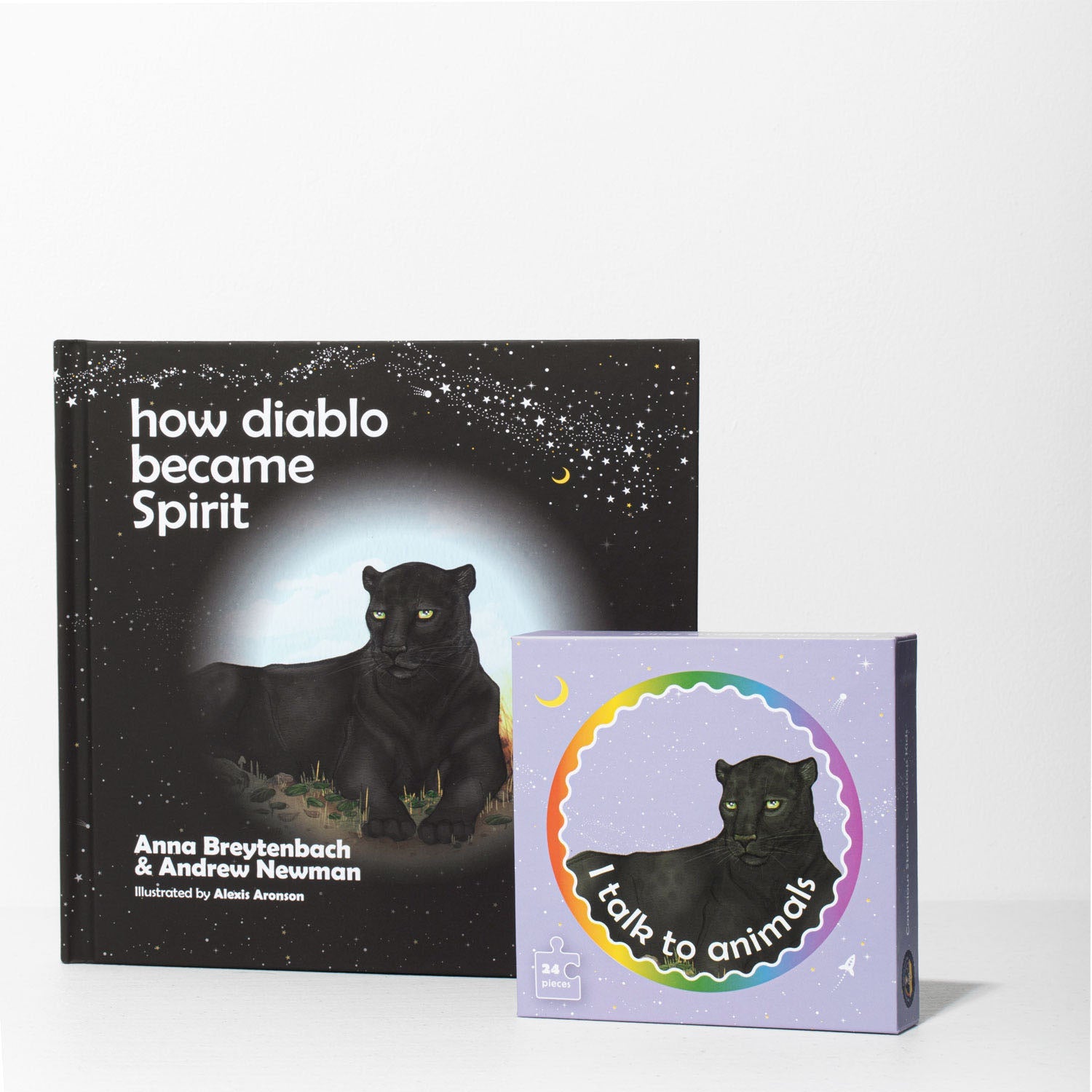 Book titled 'how diablo became Spirit' with a black panther illustration on a white background