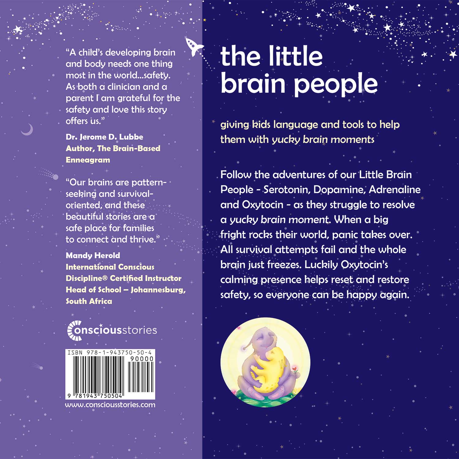 Book cover of 'the little brain people' with text and a purple background