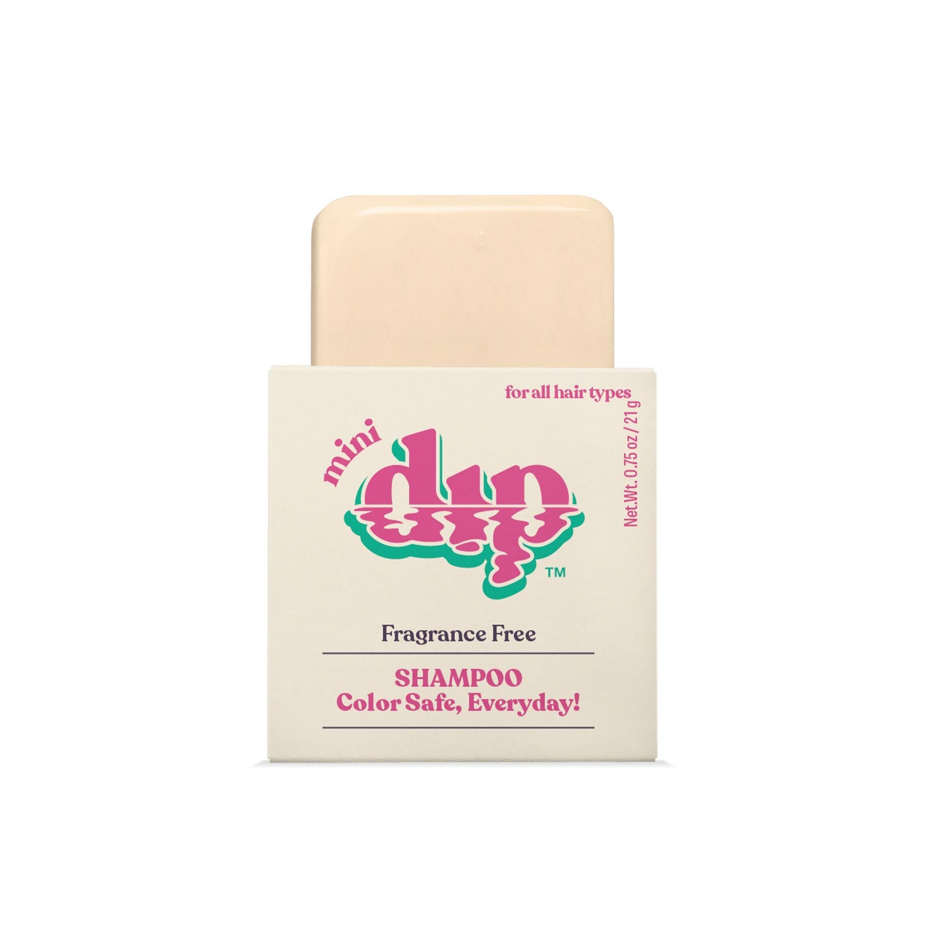 Shampoo bar with packaging on a white background