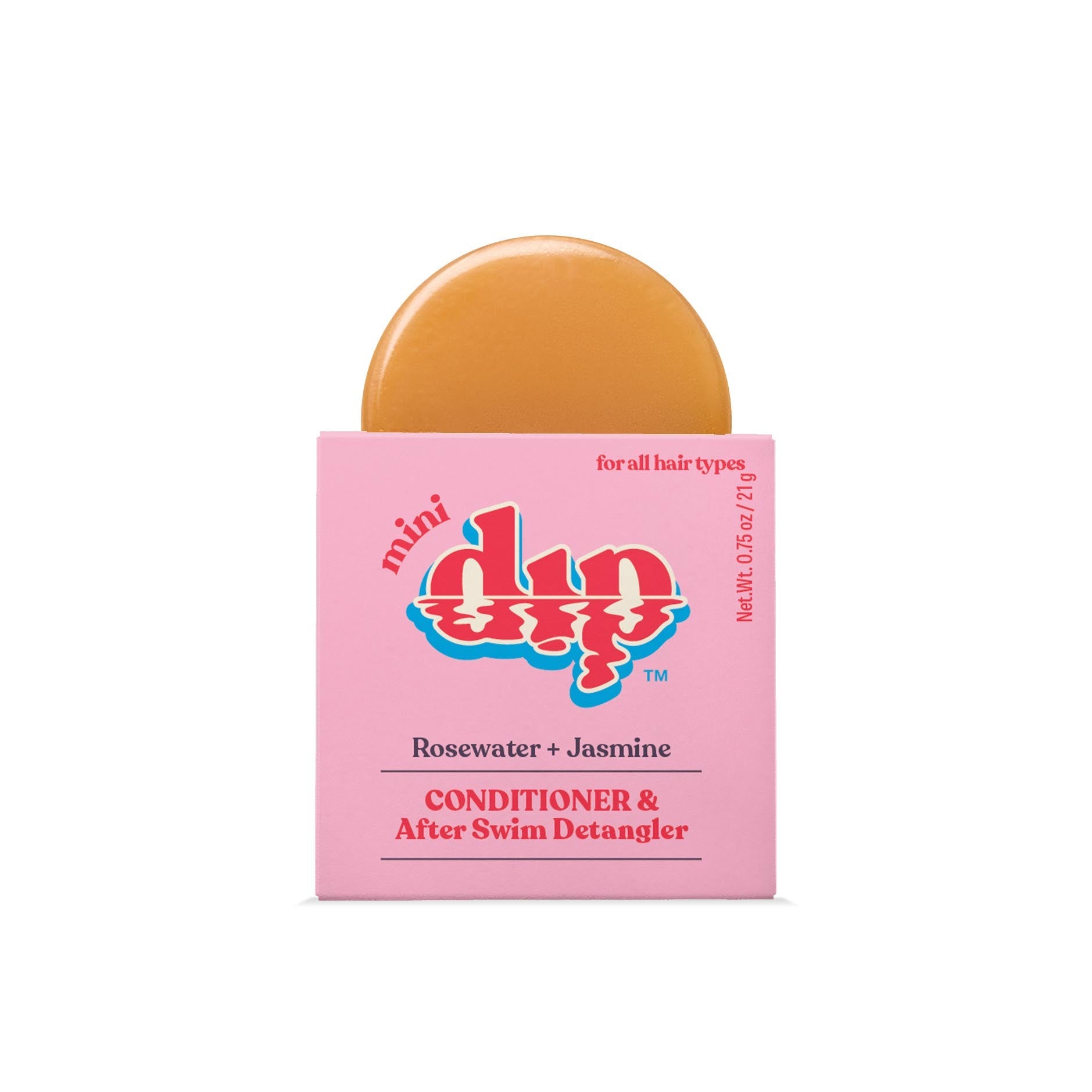 Bar of soap with pink packaging on a white background