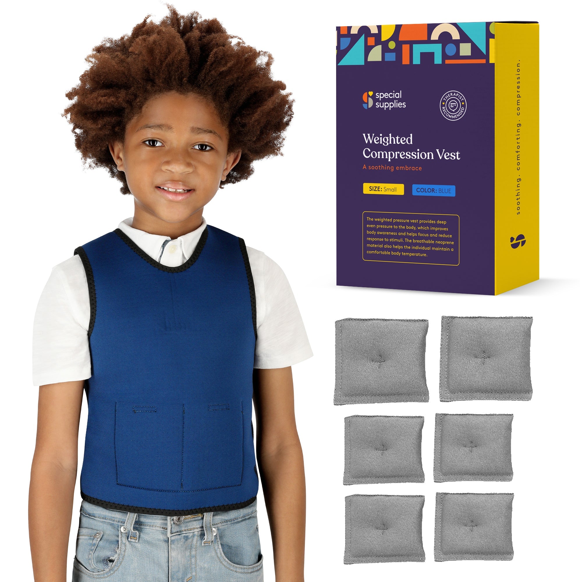 WEIGHTED - Sensory Compression Vest for Kids with Processing Disorders ADHD and Autism Calming and Supportive with Adjustable Weight Fit - Insight Family Market