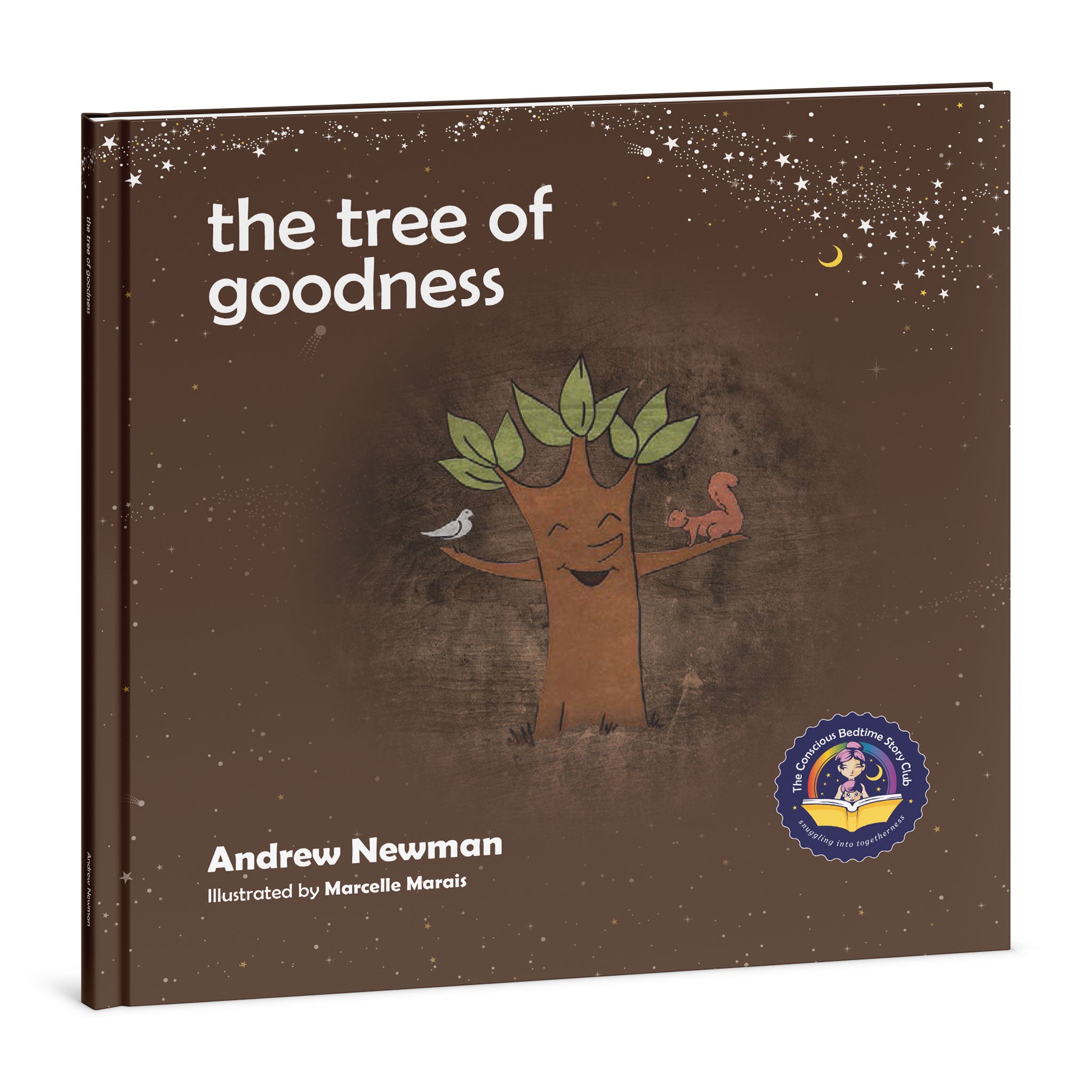 Book titled 'the tree of goodness' by Andrew Newman with a tree illustration on the cover.