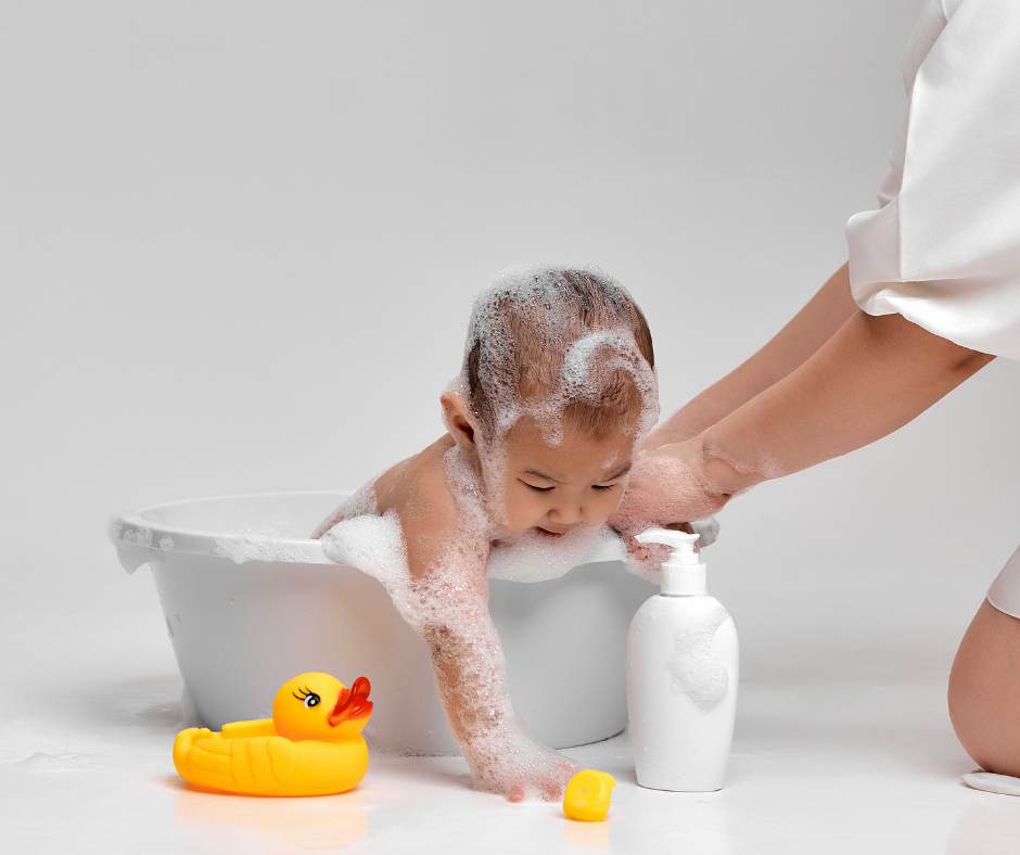 Special Supplies Baby Bath Sponges Soft Foam Sensory Scrubber with Cradle Cap Bristle Brush - Body, Hair, and Scalp Cleaning - Gentle on Infant, Toddler Sensitive Skin - Great Sensory Feel