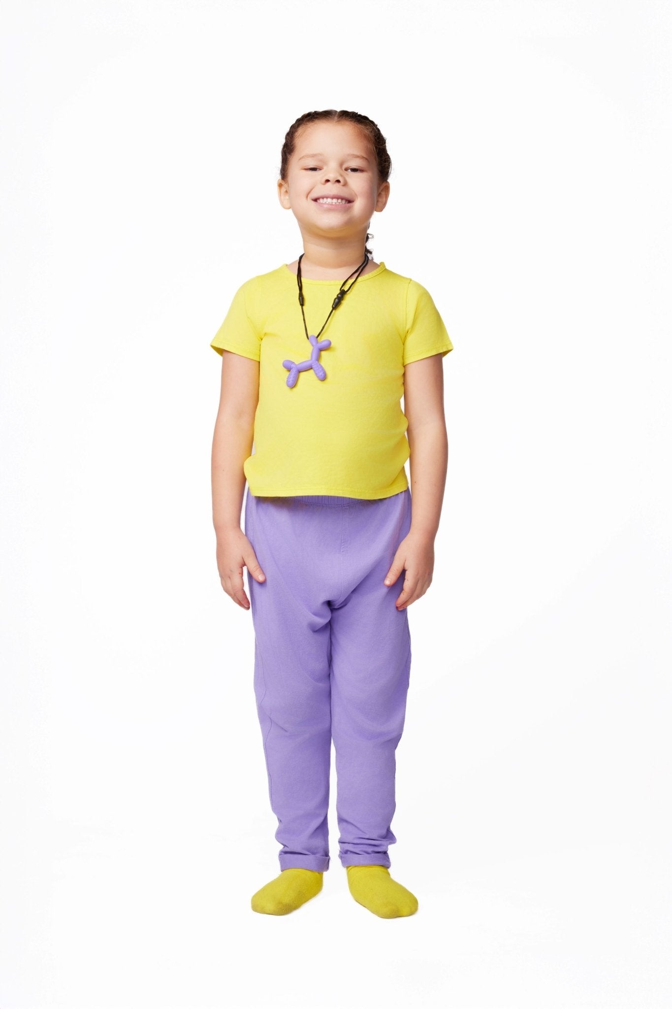 The Everday Sensory Friendly Yellow Tee w Chewy Necklace - *actual chewy necklace design may vary, but color will match tee* - Insight Family Market