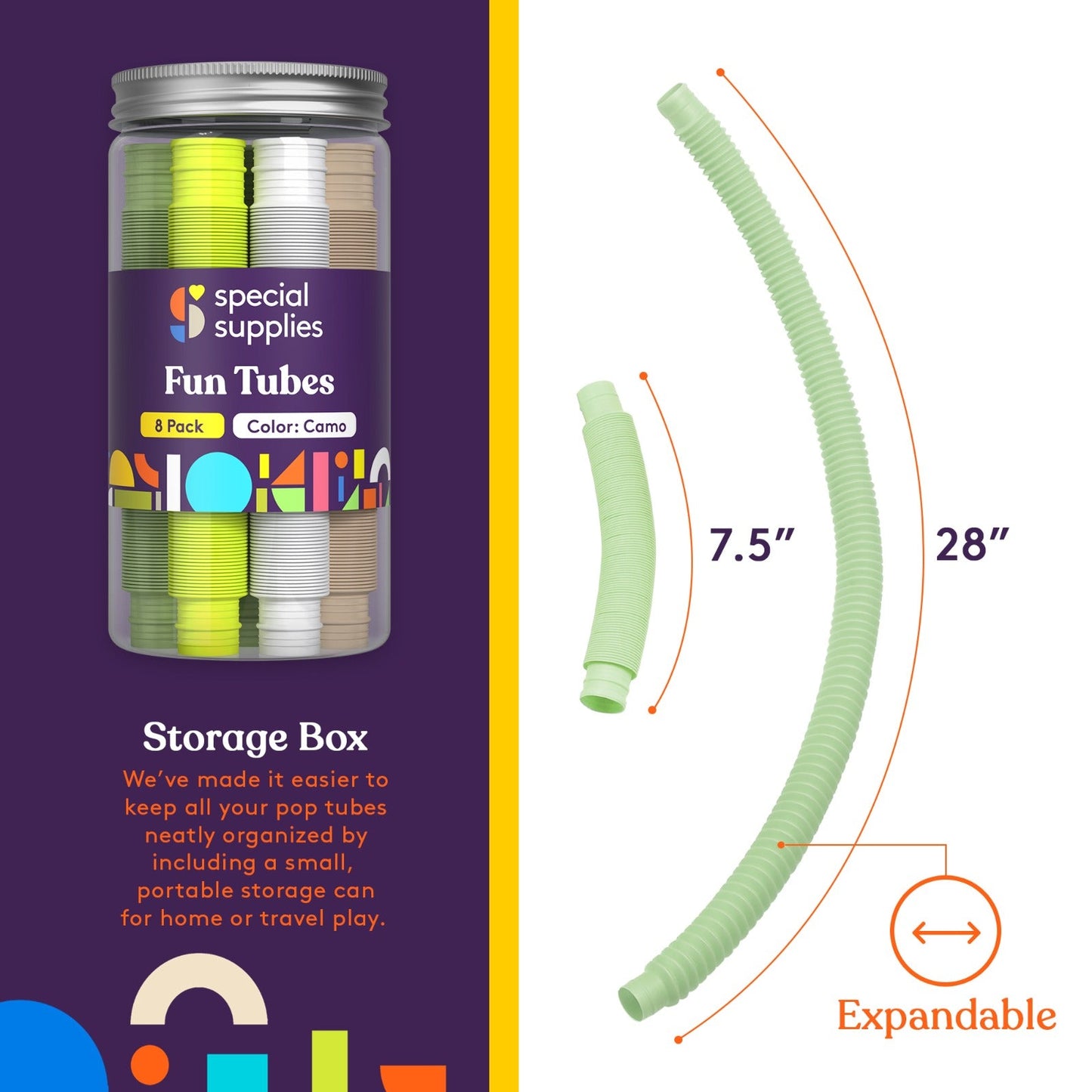 Pop Tubes (Multi-Color): 8 Pack
