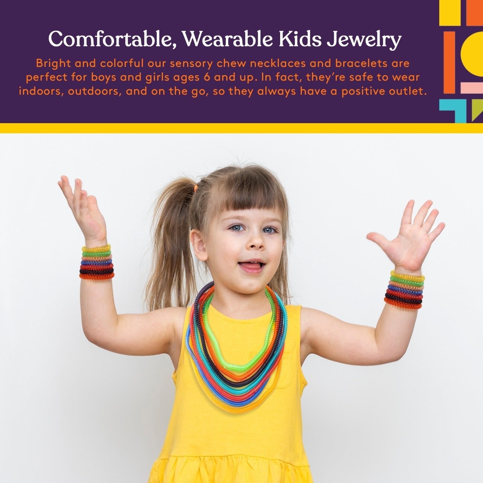 Special Supplies Chewy Jewelry Sensory Translucent Necklaces and Bracelets, 16 Pack, Soft and Flexible Silicone, Interactive Stress and Anxiety Relief for Kids, Supports ADD, ADHD, Autism - Insight Family Market