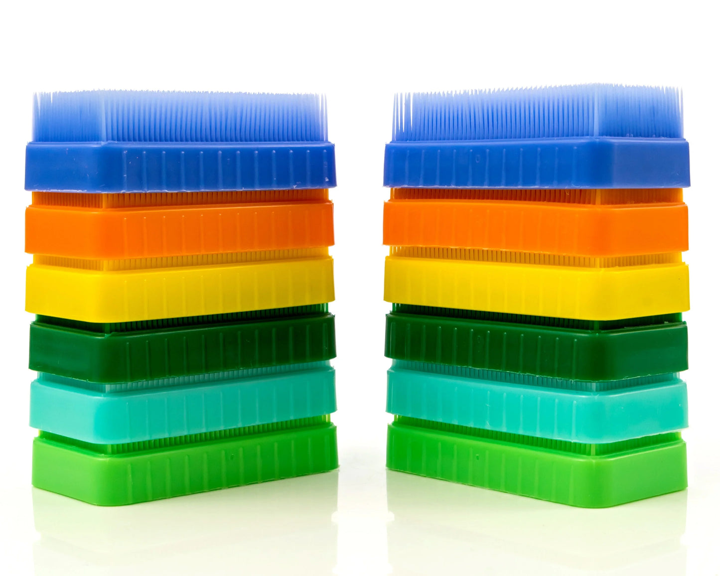Stacked colorful sensory brushes for tactile play and sensory support