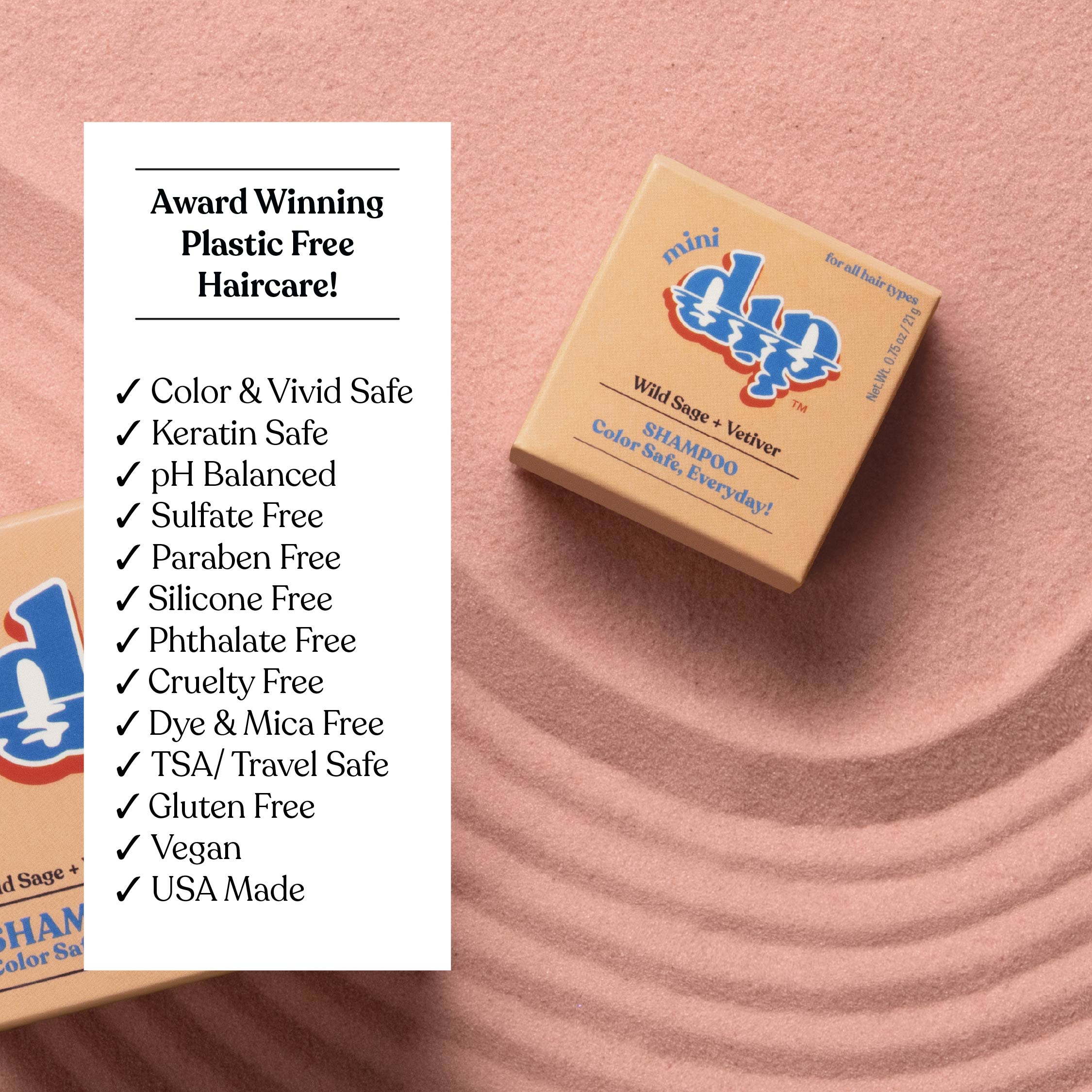 Box of Dap shampoo on a pink background with text highlighting product features.