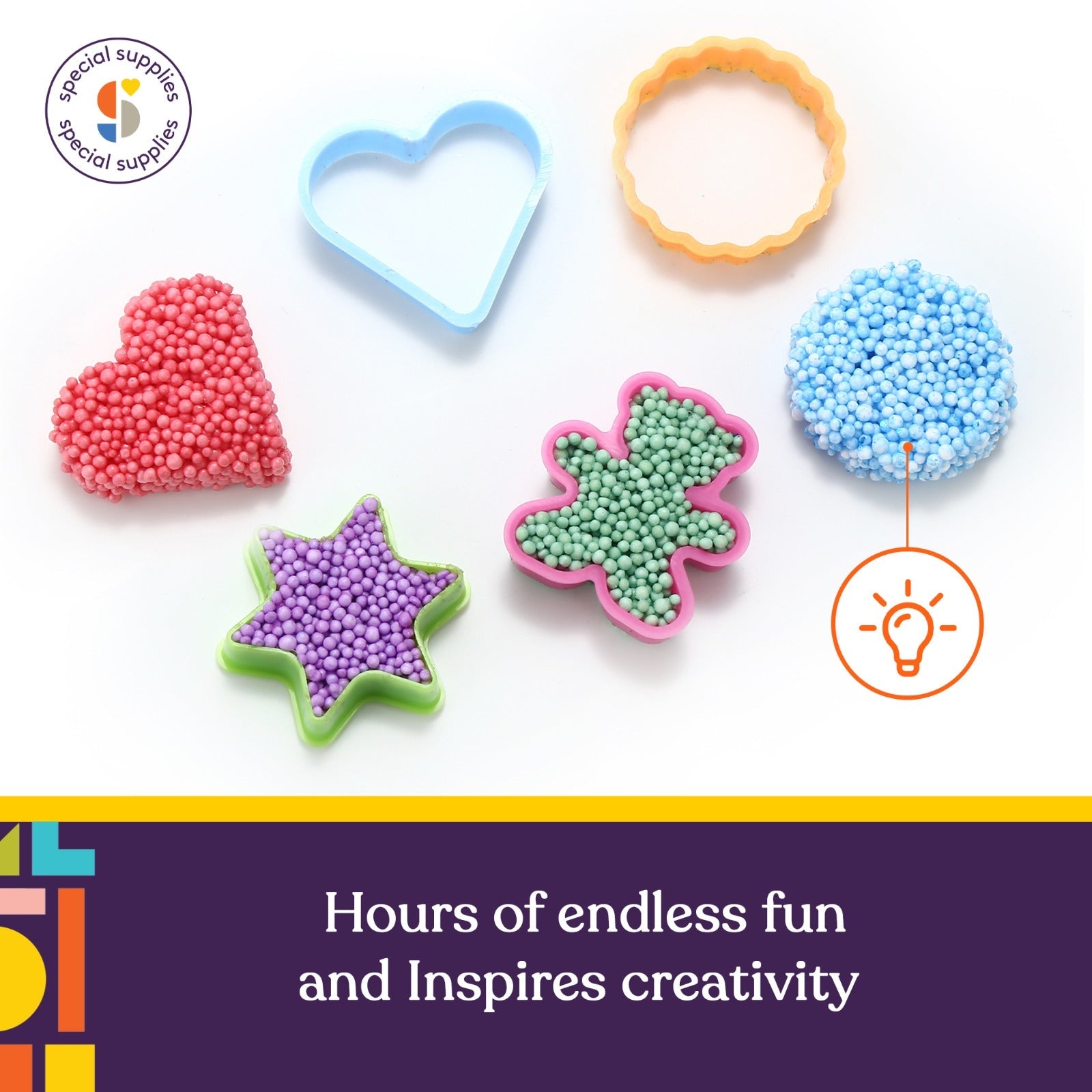 Fun Foam Modeling Foam Beads Play Kit ( 10 Blocks)-  4 Shapes