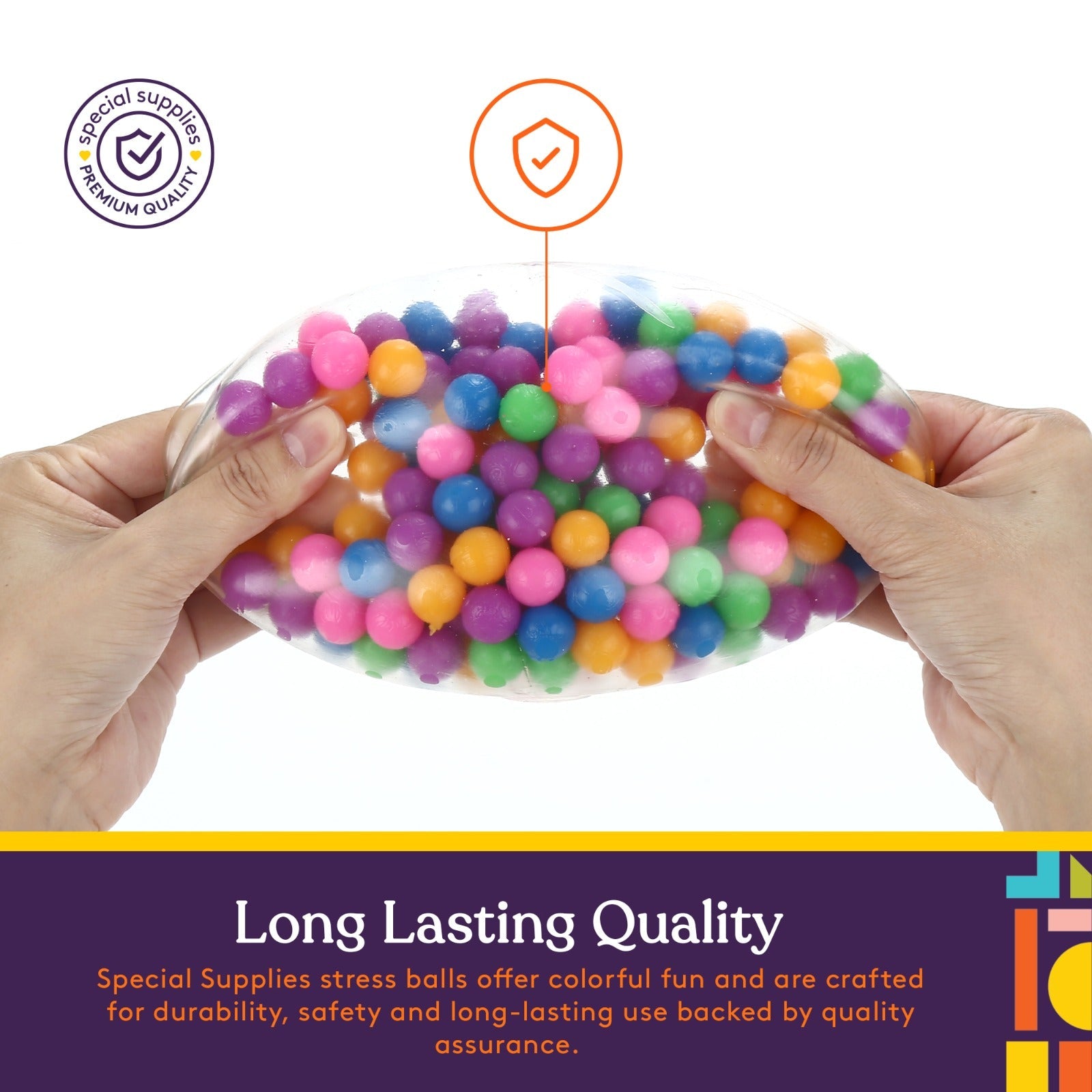 Squishy Stress Balls (2 - Pack) Squeeze, Color Sensory Toy - Relieve Tension, Stress - Home, Travel and Office Use - Fun for Kids and Adults (Huge) - Insight Family Market