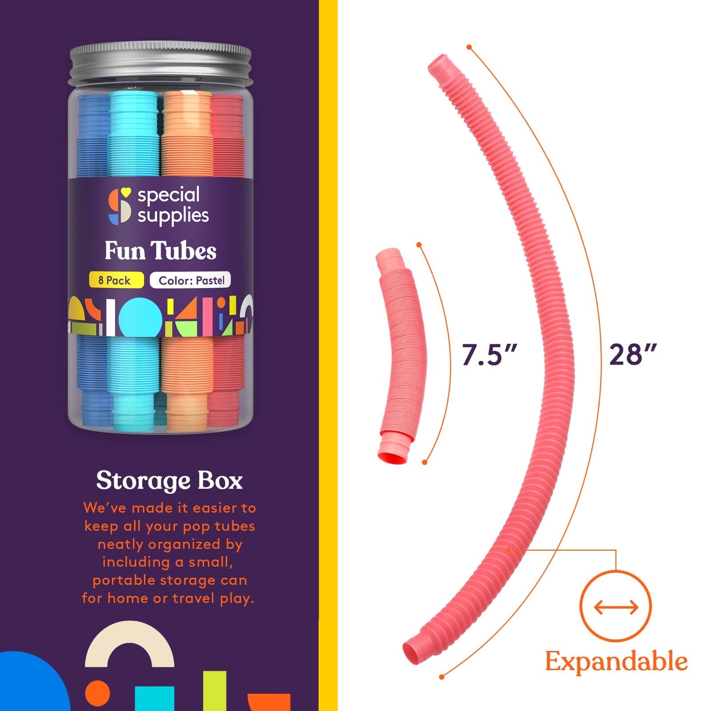 Pop Tubes (Multi-Color): 8 Pack