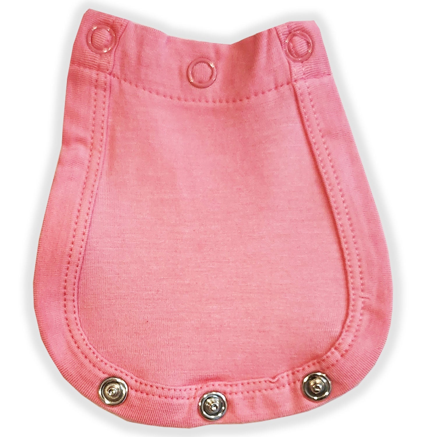 Pink fabric patch with button closures on a white background