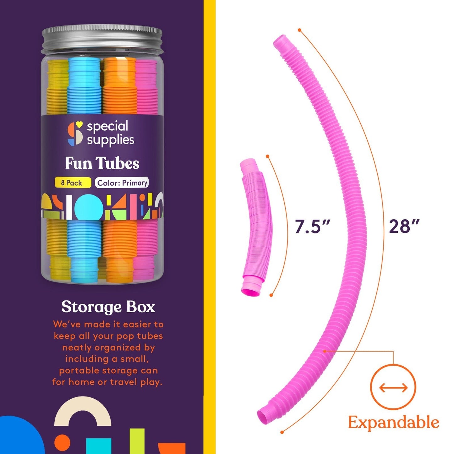 Pop Tubes (Multi-Color): 8 Pack