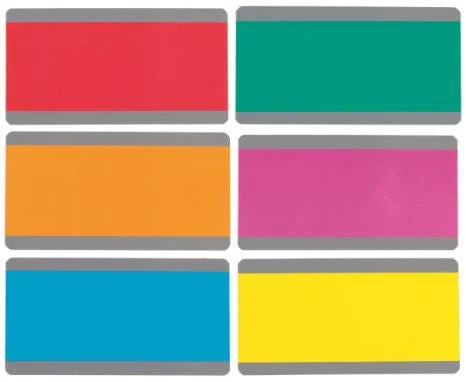 Set of 6 colorful transparent reading guide strips for dyslexia and learning support