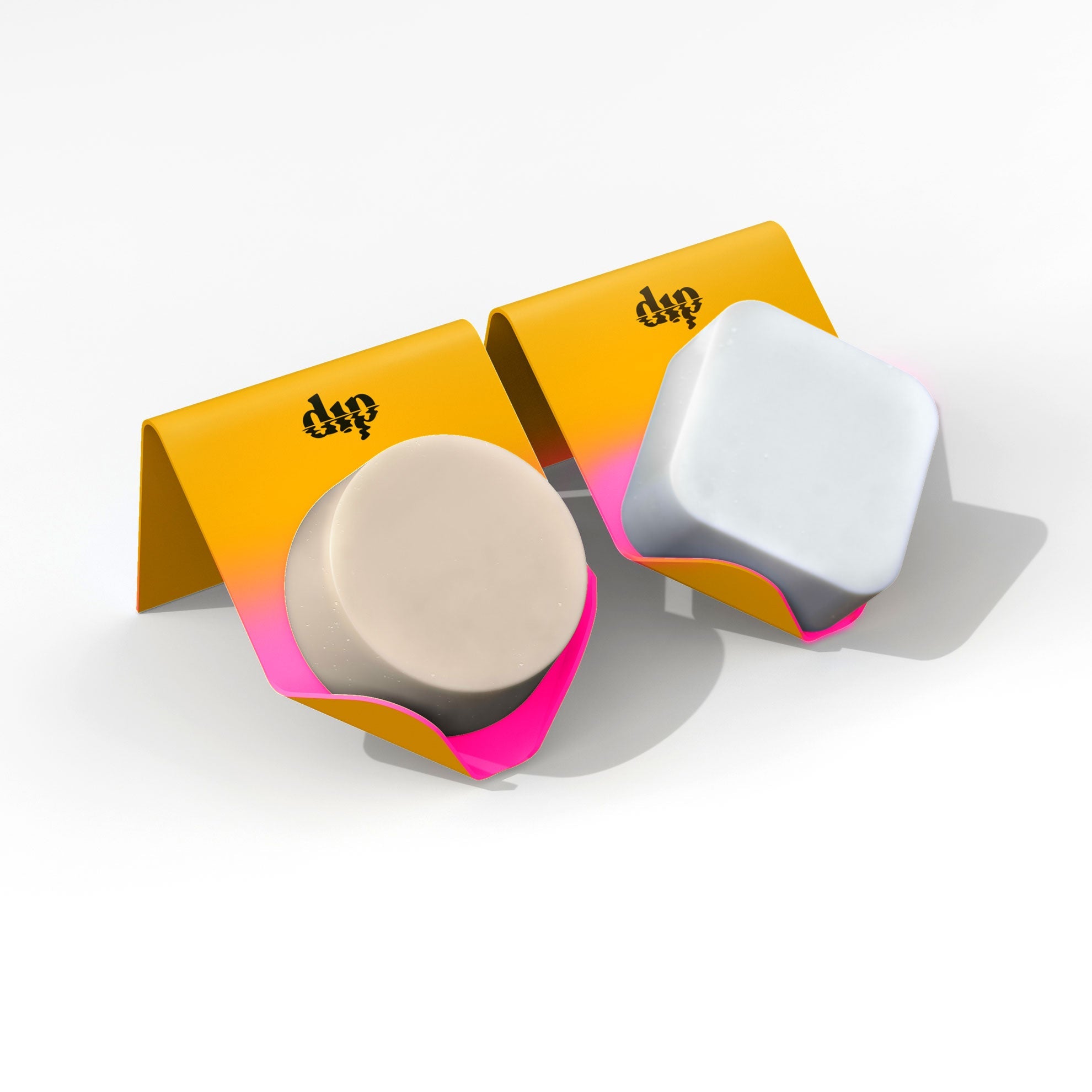 Two colorful packaging boxes with 'dip' branding on a white background