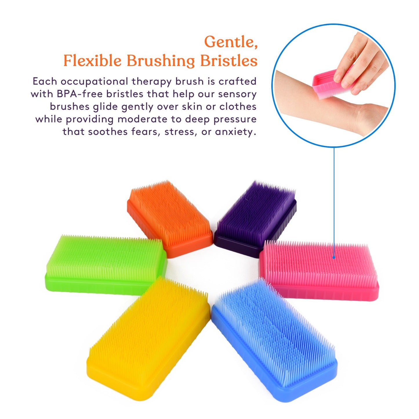 Therapressure Sensory Brush (Multi-Color): 6 Pack