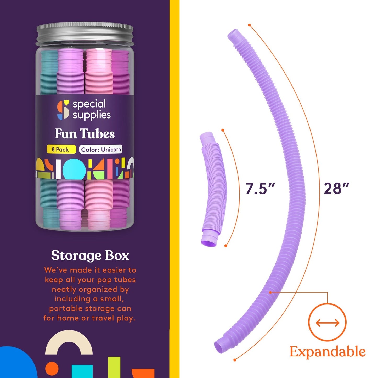 Pop Tubes (Multi-Color): 8 Pack