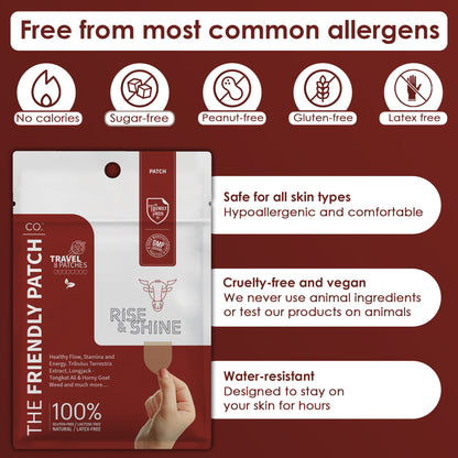 Tongkat Ali & Black Maca Patches, 8 Pack | Rise & Shine