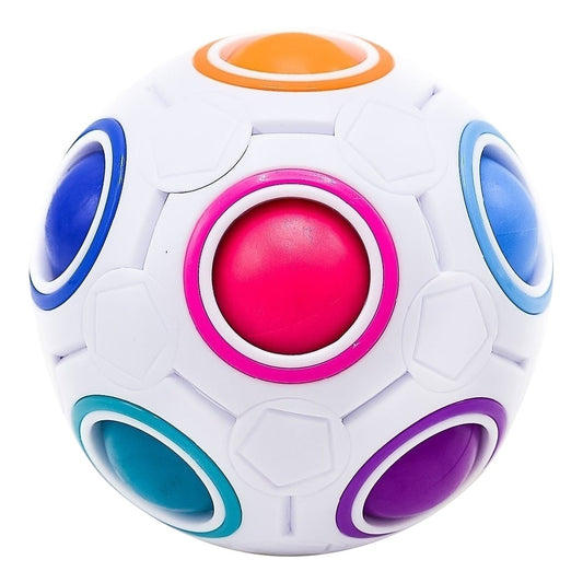 Challenging Puzzle Speed Cube Ball, Matching Colors Game, Fun Fidget Toy Brain Teaser With 11 Rainbow Colors - Insight Family Market