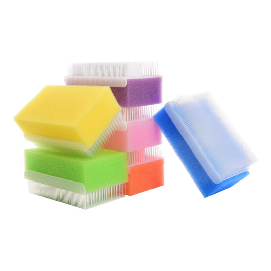 Baby Bath Sponge (12 - Pack) Soft Foam Scrubber with Cradle Cap Bristle Brush - Insight Family Market
