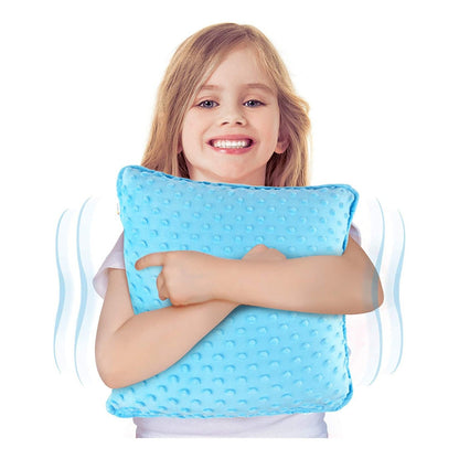 Sensory Vibrating Pillow – Pressure - Activated Calming Support for Kids & Adults, 12” Plush with Textured Bumps, 3 Vibration Modes, Music & Voice Recording (Blue) - Insight Family Market