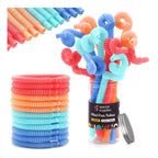 Special Supplies 12 - Pack MINI Fun Pull and Pop Tubes for Kids Stretch, Bend, Build, and Connect Toy, Provide Tactile and Auditory Sensory Play, Colorful, Heavy - Duty Plastic (Pastel) - Insight Family Market