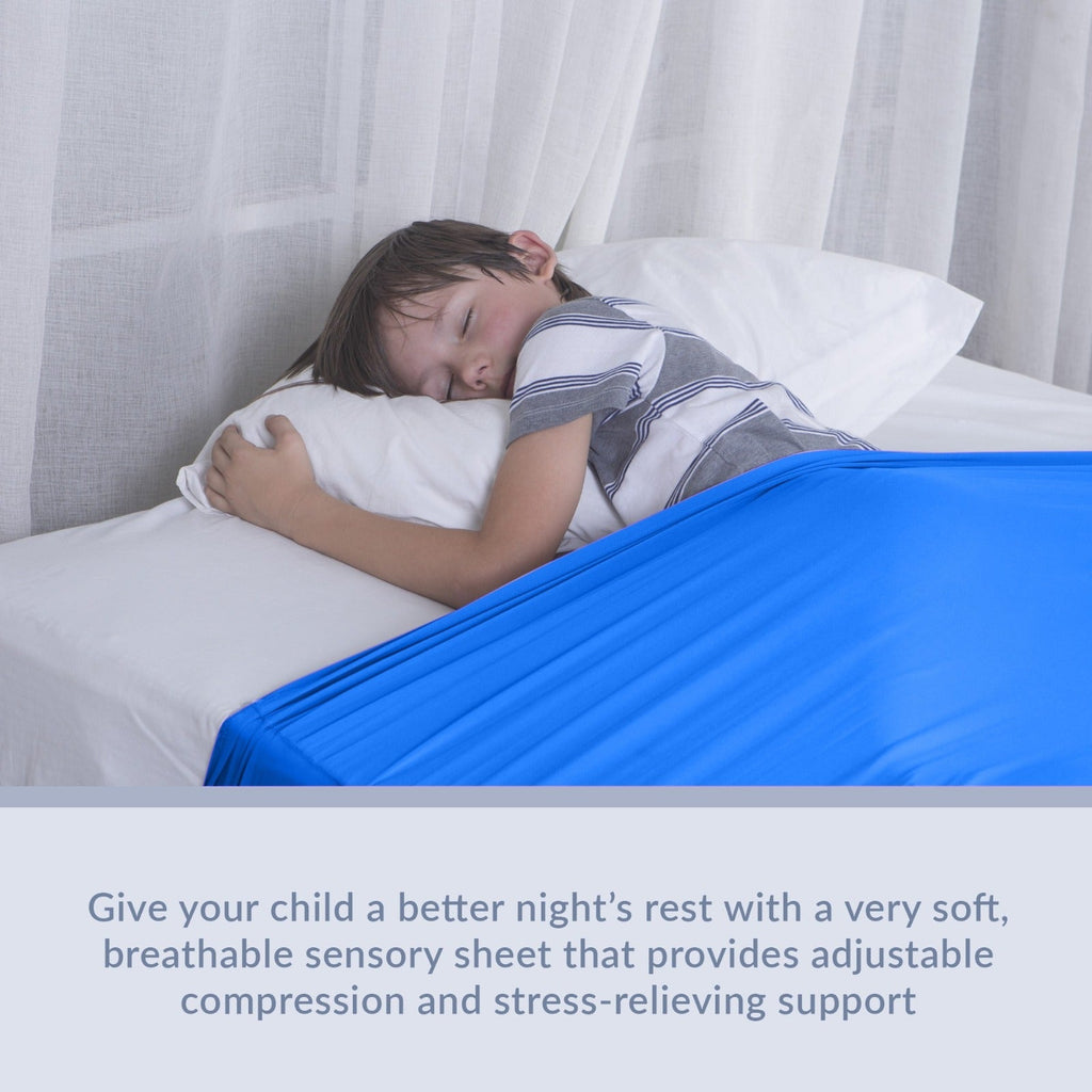 Sensory Bed Sheet for Kids Compression Alternative to Weighted Blankets - Blue - Insight Family Market