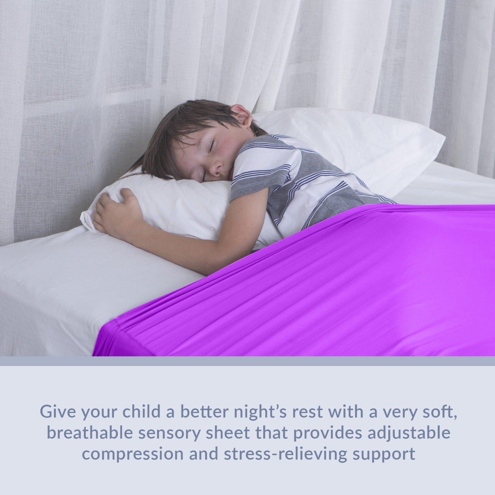 Sensory Bed Sheet for Kids Compression Alternative to Weighted Blankets - Purple - Insight Family Market