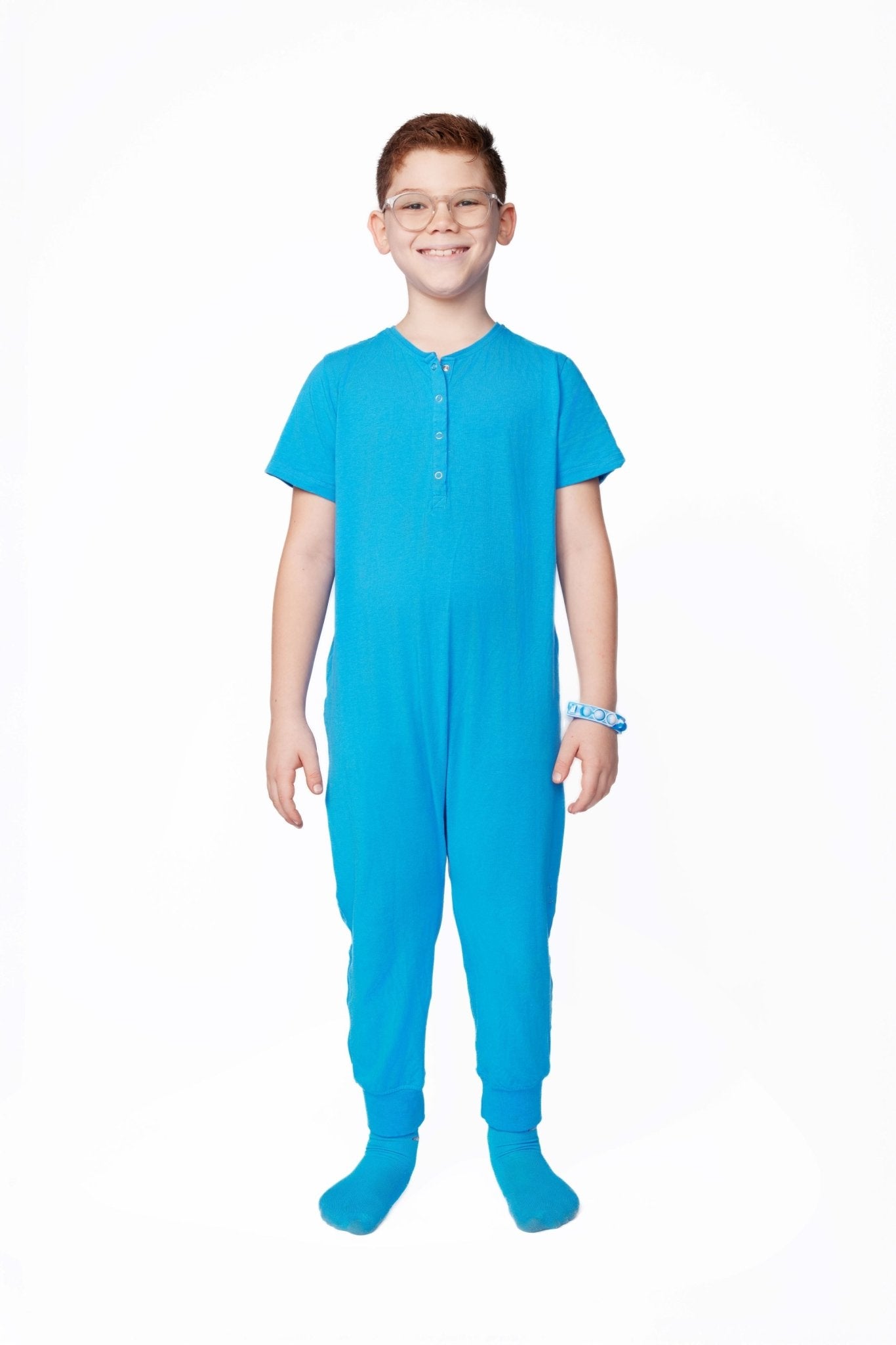 Ultimate Comfort Playsuit w Chewy Sensory Bracelet - BLUE - Insight Family Market